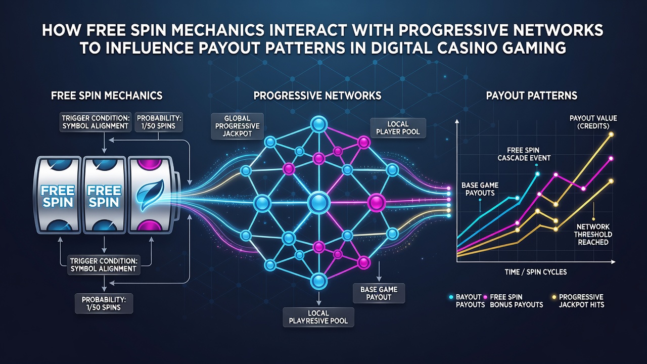 Analyse von Auszahlungsmustern durch Free Spins und progressive Netzwerke mit Diagrammen und Slot-Symbolen