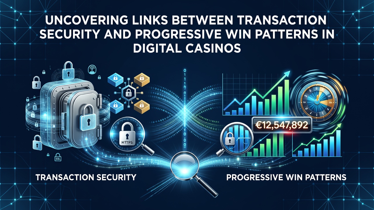 Illustration zur Transaktionssicherheit und progressiven Gewinnmustern in digitalen Casinos